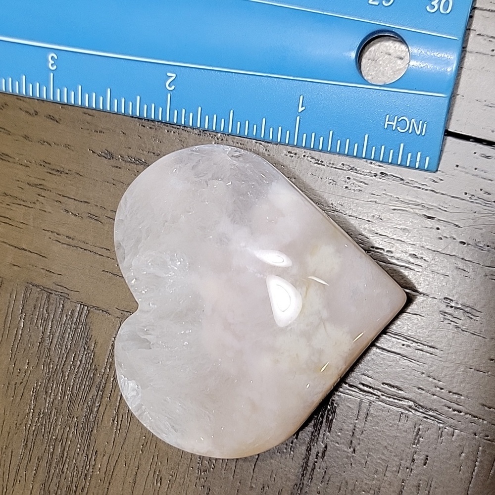 Flower Agate Crystal Heart - Picture 3 of 4